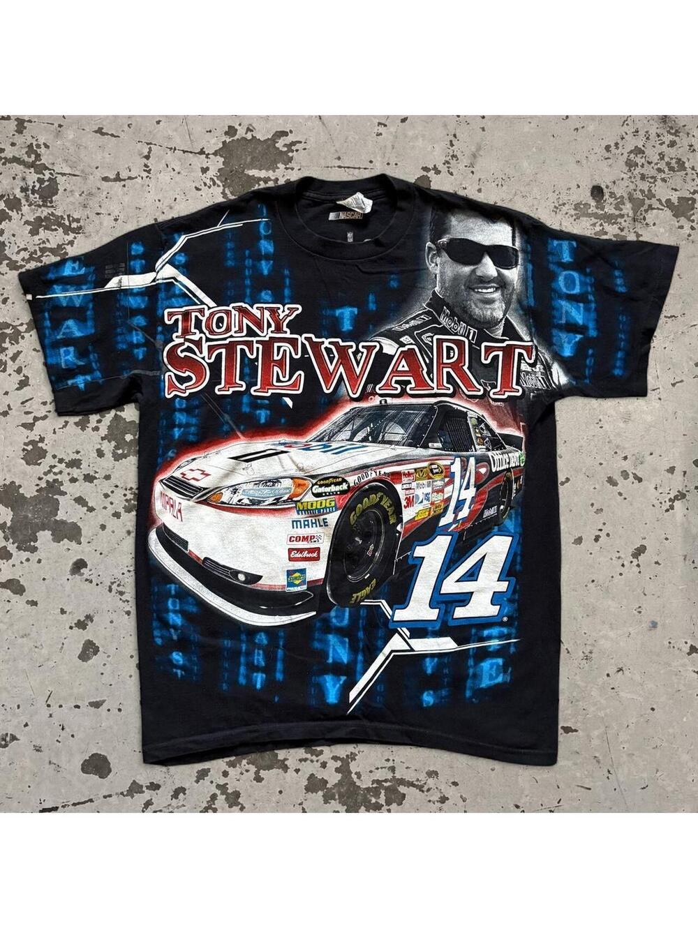 Mens Vintage Nascar Graphic Double sided tee Size M